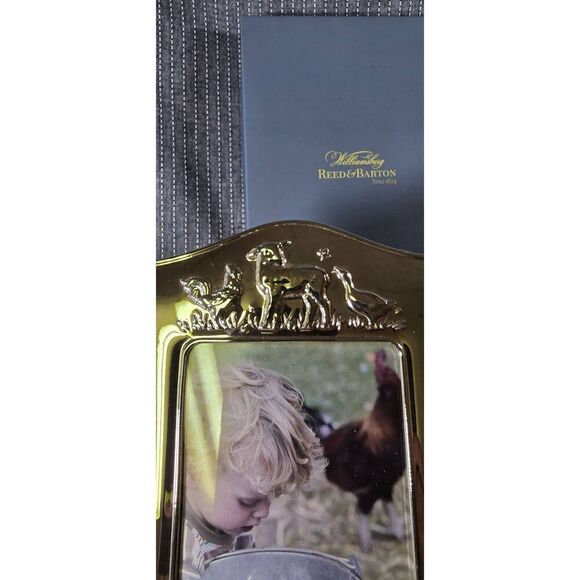 Williamsburg Reed & Barton Silverplate 4x6 "Farmyard Friends" Picture Frame - Picture 5 of 7